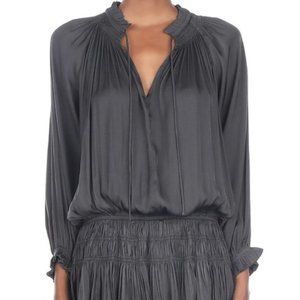 Current Air Smocked Long Sleeve Mini Dress